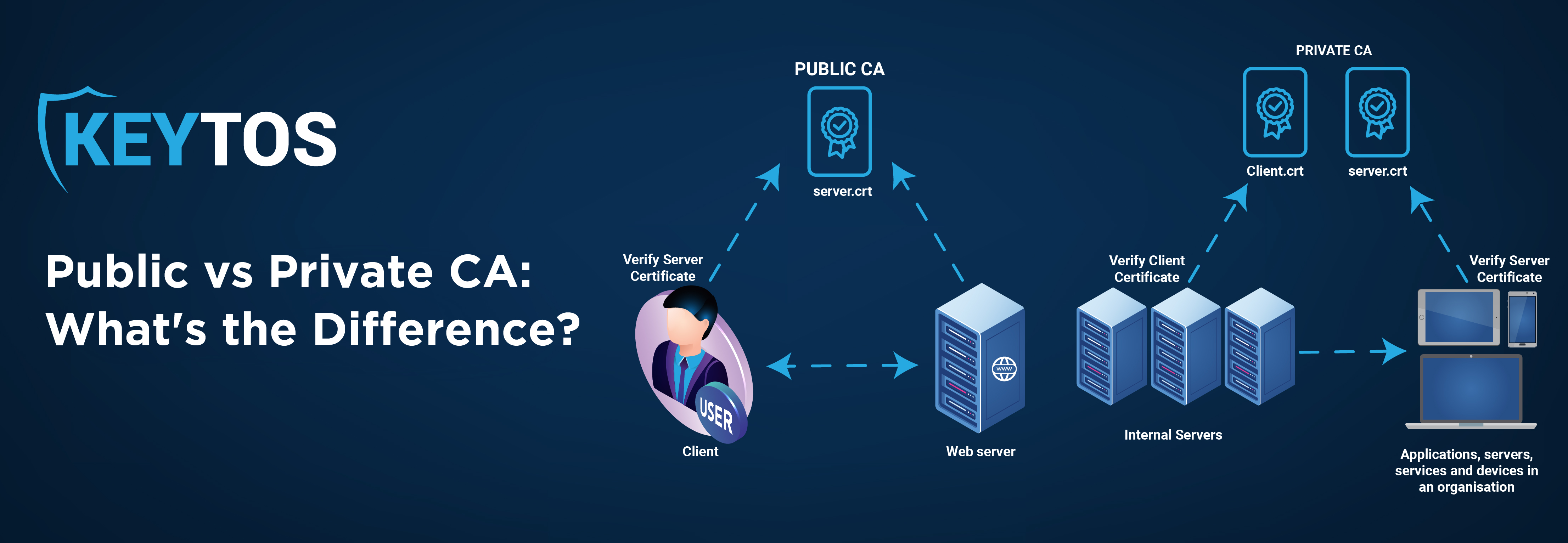 What is the difference between a private and public CA?